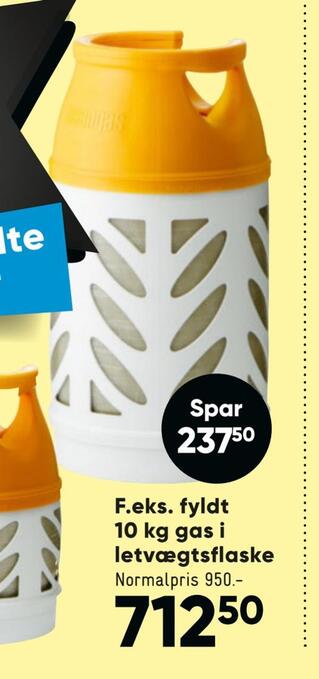 Bilka Fyldt 10 kg gas i letvægtsflaske tilbud