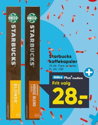 Bilka Starbucks kaffekapsler tilbud
