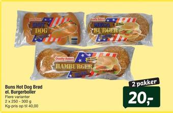 Fakta Tyskland Buns hot dog brød el. burgerboller tilbud