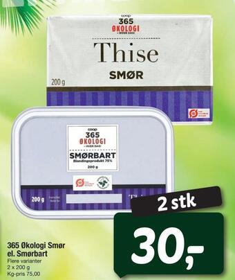 Fakta Tyskland 365 økologi smør el. smørbart tilbud