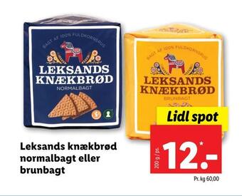 Lidl Leksands knækbrød normalbagt eller brunbagt tilbud