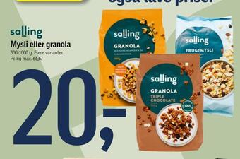 Føtex Mysli eller granola tilbud