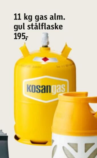 11 kg gas alm. gul stålflaske