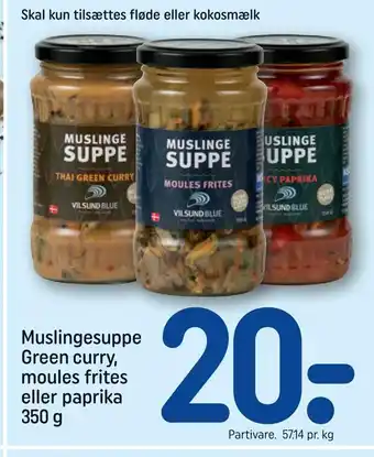 REMA 1000 Muslingesuppe green curry, moules frites eller paprika tilbud