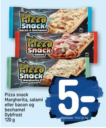 REMA 1000 Pizza snack margherita, salami eller bacon og bechamel tilbud