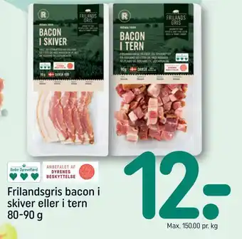 REMA 1000 Frilandsgris bacon i skiver eller i tern tilbud