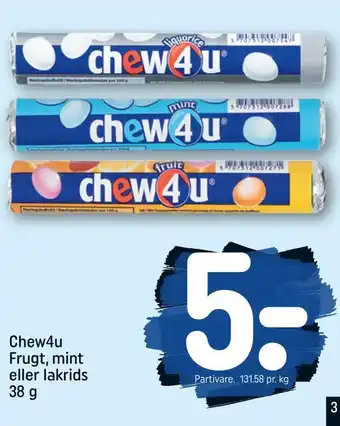 REMA 1000 Chew4u frugt, mint eller lakrids tilbud