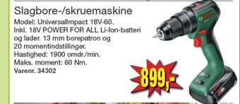 Harald Nyborg Grøn slagboremaskine-/skruemaskine tilbud