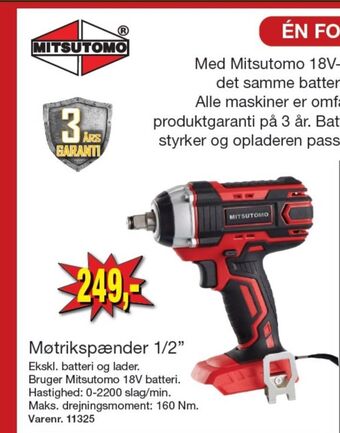 Harald Nyborg Mitsutomo møtrikspænder tilbud