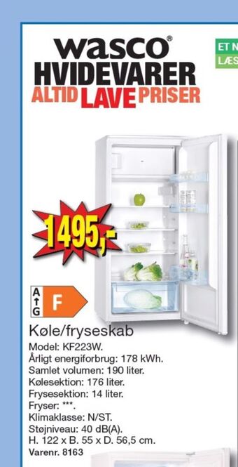 Harald Nyborg Wasco køle/fryseskab tilbud