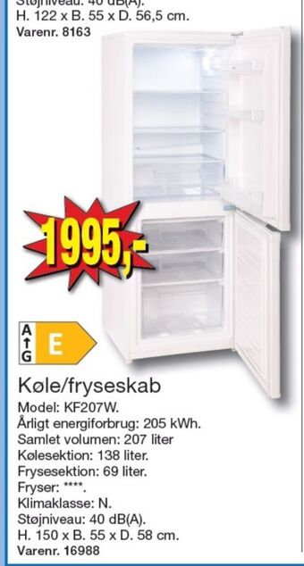 Harald Nyborg Wasco køle/fryseskab tilbud