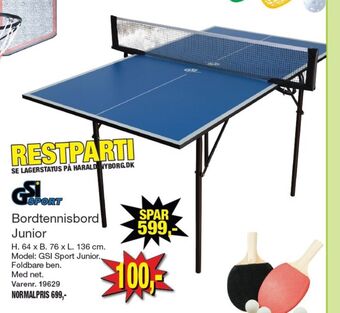 Harald Nyborg Gsi sport bordtennisbord tilbud