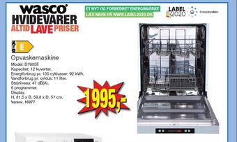 Harald Nyborg Wasco opvaskemaskine tilbud