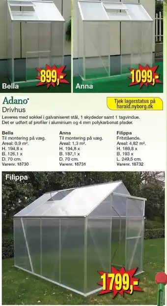 Harald Nyborg Adano drivhus tilbud