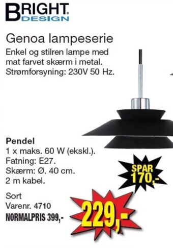 Harald Nyborg Bright design pendel tilbud