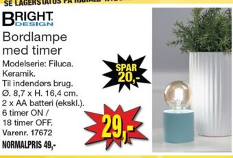 Harald Nyborg Bright design bordlampe tilbud