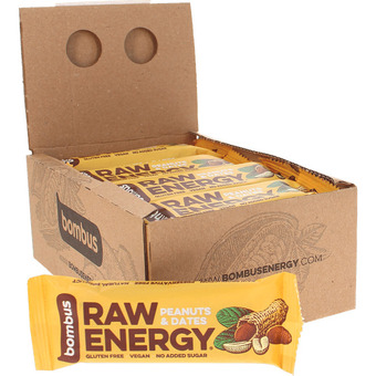 Motatos Bombus raw energy 20-pak energibar peanuts & dadler tilbud