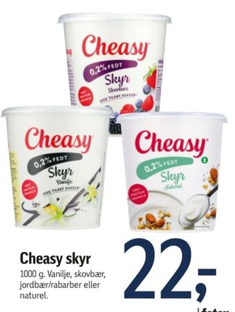 Føtex Cheasy skyr jordbær & rabarber tilbud