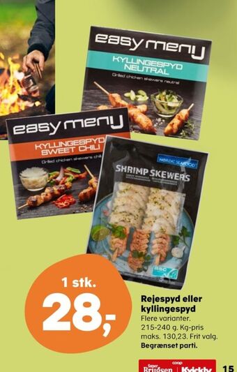Kvickly Easy meny kyllingespyd tilbud