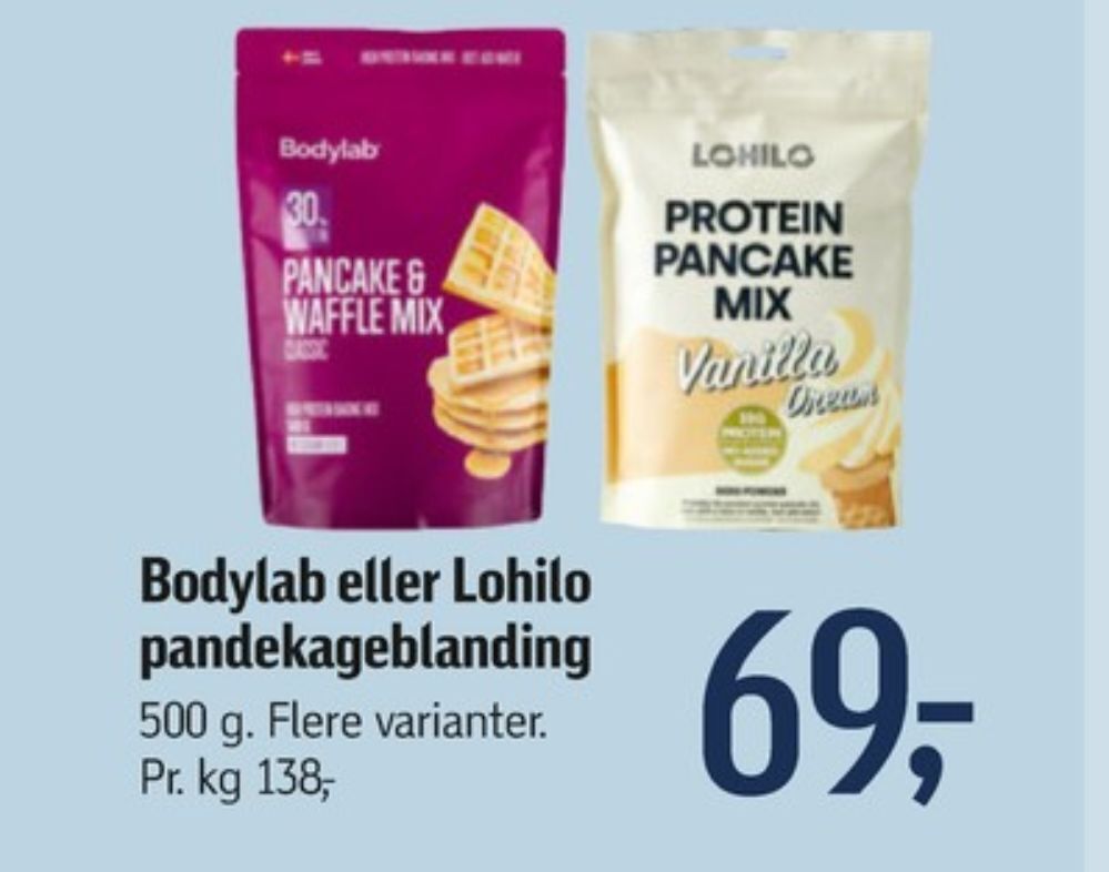 Bodylab pancake & wafflemix tilbud hos Føtex