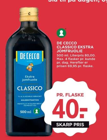 MENY De cecco olivenolie tilbud