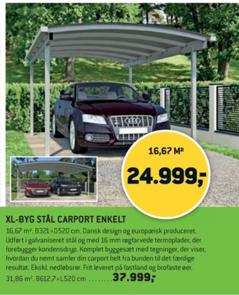 Xlbyg carport tilbud hos XLBYG