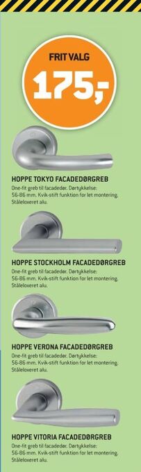 XL-BYG Hoppe dørgreb tilbud