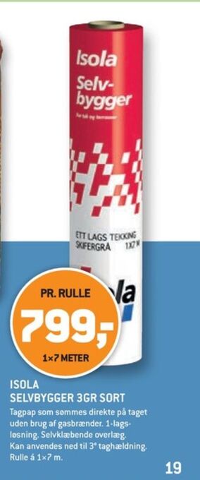 XL-BYG Isola tagpap tilbud