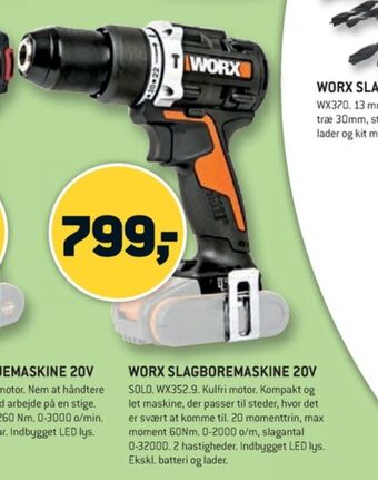 XL-BYG Worx professional slagboremaskine tilbud