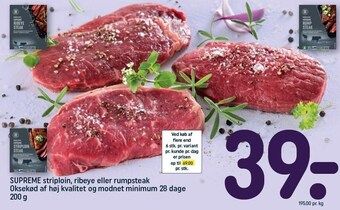 REMA 1000 Supreme striploin, ribeye eller rumpsteak tilbud
