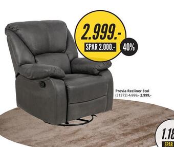My Home Previa recliner stol tilbud