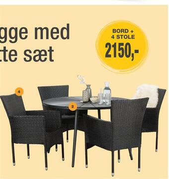 Harald Nyborg Bord + 4 stole tilbud