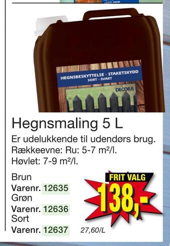 Harald Nyborg Hegnsmaling 5 l tilbud