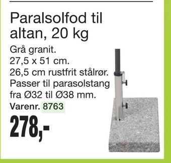 Harald Nyborg Paralsolfod til altan, 20 kg tilbud