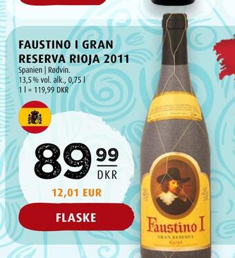 Scandinavian Park Faustino i gran reserva rioja 2011 tilbud