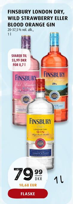 Scandinavian Park Finsbury london dry, wild strawberry eller blood orange gin tilbud