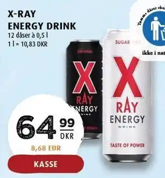 Scandinavian Park X-ray energy drink - 12 dåser à 0,5 l tilbud