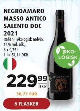 Scandinavian Park Negroamaro masso antico salento doc 2021 - 6 flasker tilbud