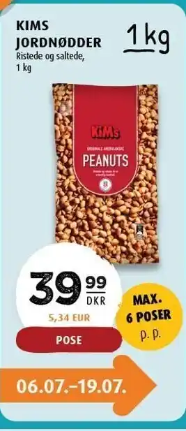 Scandinavian Park Kims jordnødder, ristede og saltede - 1 kg tilbud