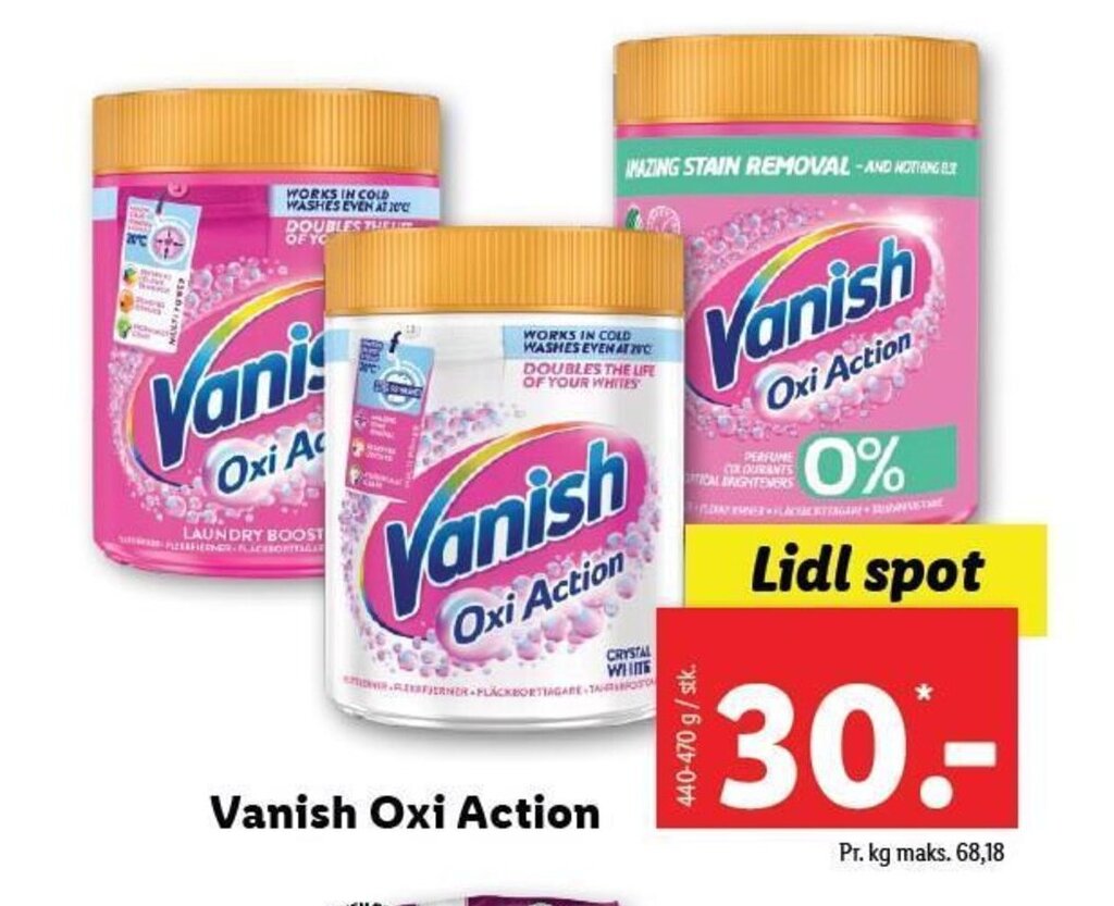 Vanish Oxi Action tilbud hos Lidl