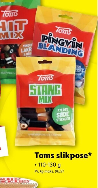 Lidl Toms slikpose* tilbud