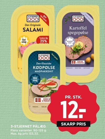 MENY 3-STJERNET PÅLÆG tilbud