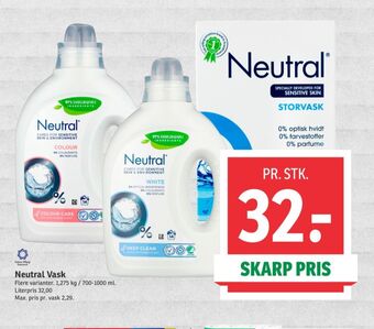 SPAR Neutral vaskepulver tilbud