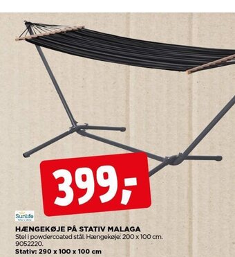 jem & fix HÆNGEKØJE PÅ STATIV MALAGA tilbud