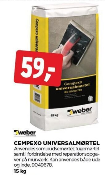jem & fix weber CEMPEXO UNIVERSALMØRTEL tilbud
