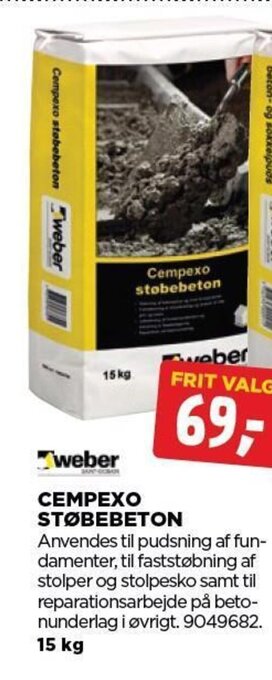 jem & fix weber CEMPEXO STØBEBETON tilbud