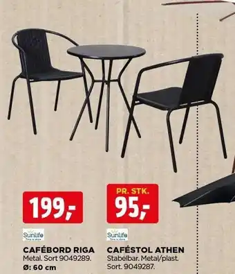 jem & fix Sunlife cafébord riga el. caféstol athen tilbud