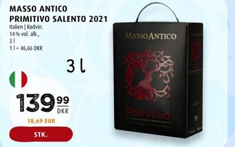 Scandinavian Park MASSO ANTICO PRIMITIVO SALENTO 2021 tilbud