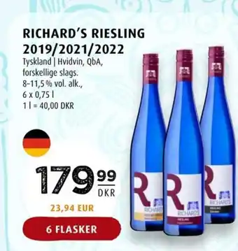 Scandinavian Park RICHARD'S RIESLING 2019/2021/2022 tilbud