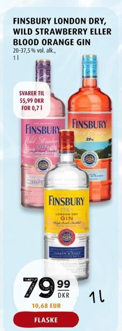 Scandinavian Park FINSBURY LONDON DRY, WILD STRAWBERRY ELLER BLOOD ORANGE GIN tilbud